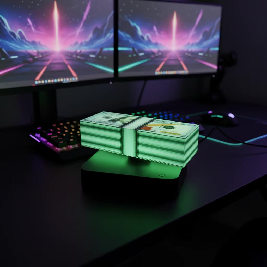 Levitating Money Lamp™ – Floating $100 Bill LED Desk Light