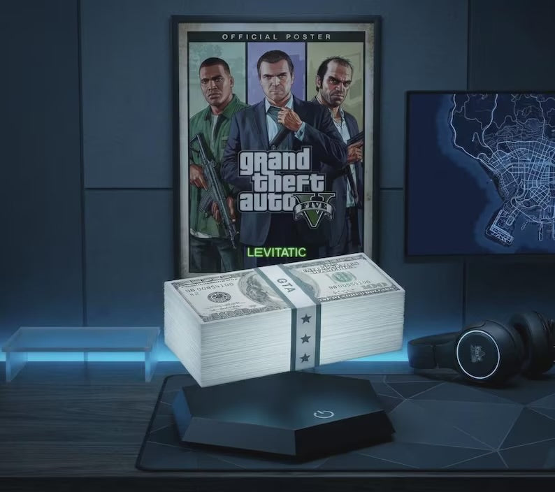 Levitating Money Lamp™ – Floating $100 Bill LED Desk Light